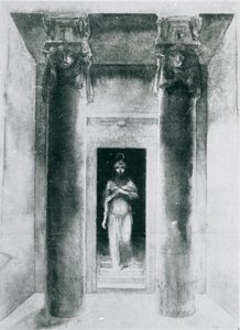 Sketch of Moina Mathers (1865-1928) v roli velekněžky Anari, pracující v obřadech Isis, Paříž, 1899 od English School