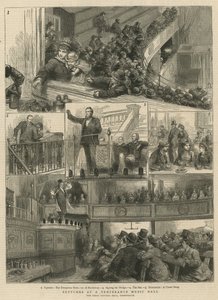 Náčrtky v Temperance Music Hall, The Great Central Hall, Bishopsgate od English School