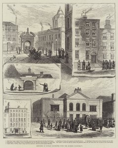 Náčrtky v Dublinu spojené s vražedným spiknutím (rytina) od English School