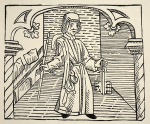 Smith, z Hra šachů od Williama Caxtona, hospoda. 1480 (sépiová fotografie) od English School