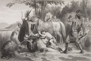 Smith zachráněn Pocahontas, z 
