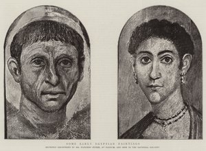 Některé raně egyptské malby (rytina) od English School