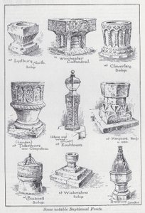 Některé pozoruhodné křtitelnice (litho) od English School