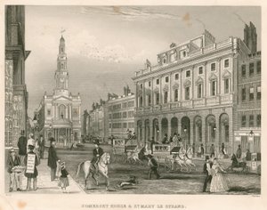 Somerset House a St Mary-le-Strand, The Strand, Londýn od English School