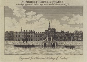Somerset House and Stairs, Londýn, jak vypadaly předtím, než byly zbořeny v roce 1776 od English School
