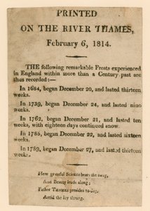 Suvenýr z Frost Fair z roku 1814 od English School