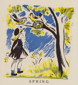 Jaro (barevná litografie) od English School