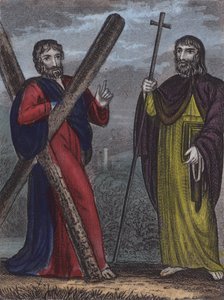 St Andrew, St Philip (barevná rytina) od English School
