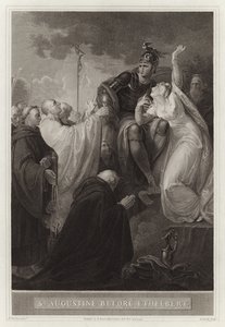 Svatý Augustin před Ethelbertem od English School