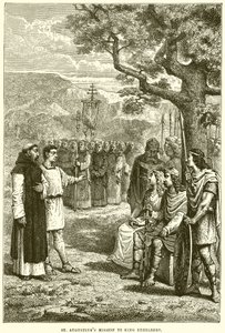 Mise svatého Augustina u krále Ethelberta od English School