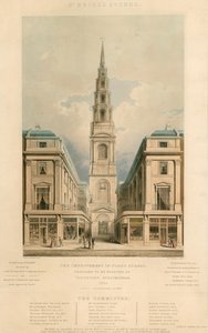 St Brides Avenue; Zlepšení ve Fleet Street v Londýně bylo navrženo na základě dobrovolného předplatného v roce 1825 od English School