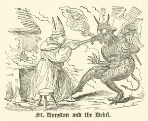 St Dunstan a ďábel (rytina) od English School