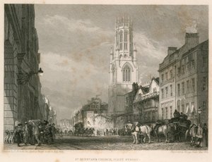 Kostel St Dunstans, Fleet Street, Londýn od English School