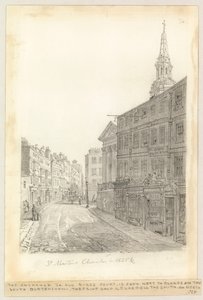 Kostel svatého Martina v roce 1825 od English School