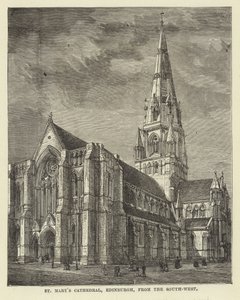 Katedrála St Marys, Edinburgh, z jihozápadu od English School