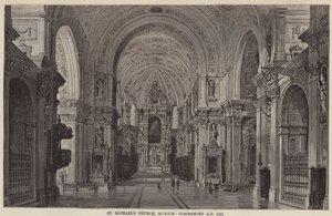 Kostel svatého Michaela, Mnichov, zahájeno 1538 n. l. (rytina) od English School