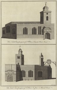 Kostel St Olave, Hart Street a kostel St Peter le Poor, Broad Street, Londýn od English School