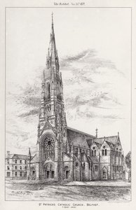 Katolický kostel svatého Patrika, Belfast (rytina) od English School
