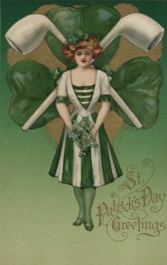 Přání ke Dni svatého Patrika (barevná litografie) od English School