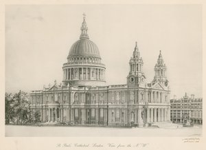 Katedrála St Pauls, Londýn, pohled od severozápadu od English School