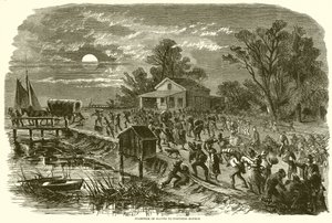Stampede of Slaves to Fortress Monroe od English School