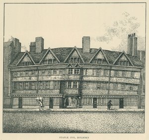 Staple Inn, Holborn (litografie) od English School