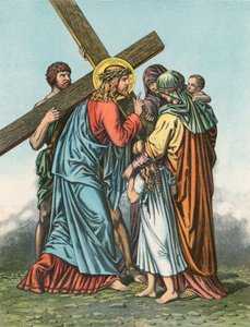 Stanice VIII Kristus utěšuje jeruzalémské ženy, které nad ním plakaly