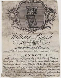 Papírník, William Roach, vizitka od English School