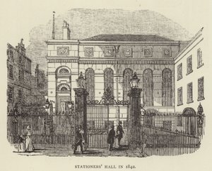 Papírnický sál v roce 1842 (rytina) od English School