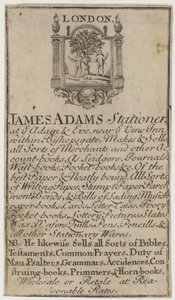 Papírnictví, Jamesi Adamsi, vizitka od English School