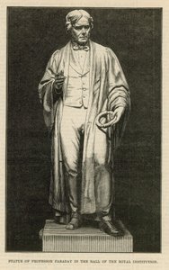 Socha profesora Faradaye v sále Královské instituce od English School