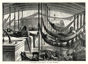 Parník plující po Orinoku (rytina) od English School