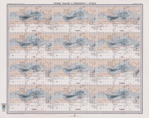 Storm Tracks and Frequency, World (barevná litografie) od English School