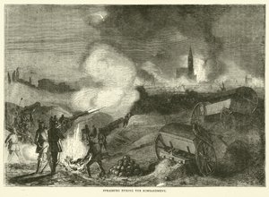 Štrasburk během bombardování, září 1870 od English School