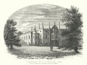 Strawberry Hill za Walpolea (rytina) od English School