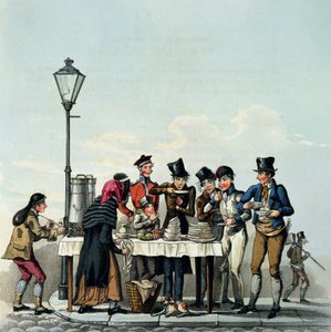 Street Breakfast vyrytý G.Huntem, 1825 od English School