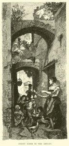 Pouliční scéna v Abruzzi od English School