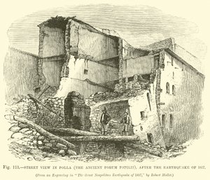 Pohled na ulici v Polle (starověké fórum Popilii), po zemětřesení v roce 1857 od English School
