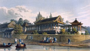 Letní palác císaře, naproti městu Tien-Sing, 1817 od English School
