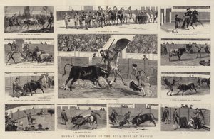 Nedělní odpoledne v Bull Ringu v Madridu (rytina) od English School