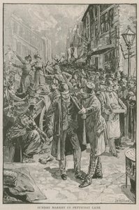 Nedělní trh v Petticoat Lane od English School