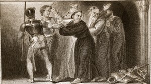 Potlačení klášterů, ilustrace od Davida Humese Historie Anglie, hospoda. od R. Bowyera, Londýn, 1812 od English School