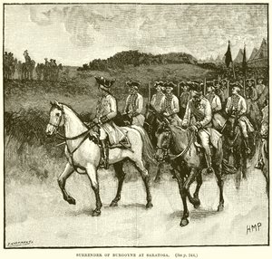 Kapitulace Burgoyne v Saratoze od English School