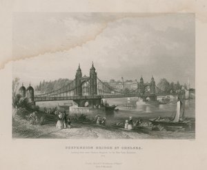 Visutý most v Chelsea, vedoucí poblíž Chelsea Hospital do New Park, Battersea od English School