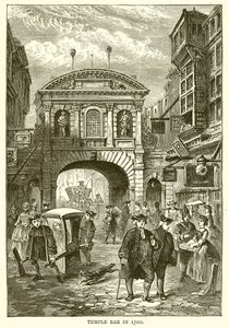 Temple Bar v roce 1700 od English School