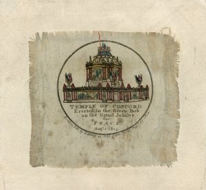 Chrám v Concordu na oslavu míru z roku 1814 (tisk na hedvábí) od English School