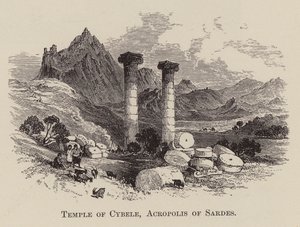 Kybelin chrám, Akropole v Sardách (rytina) od English School
