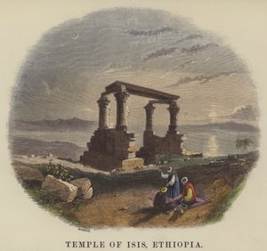 Chrám Isis, Etiopie (barevná rytina) od English School
