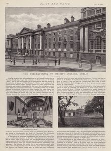 Sté výročí Trinity College, Dublin, Irsko (litho) od English School