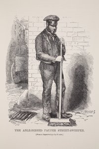 Schopný chudák Street-Sweeper, z daguerrotypie Richarda Bearda, ilustrace z London Labour and London Poor od Henryho Mayhewa, hospoda. 1862 od English School